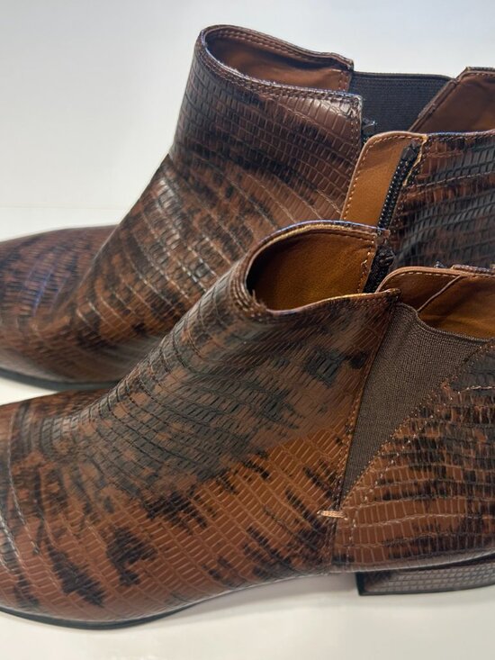 Franco Sarto Nico Women\'s Ankle Booties Espresso Snake Print Size 9 New No Bo main image 13